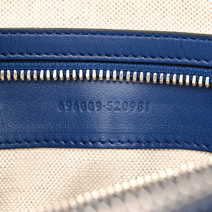 Gucci Calfskin GG Tennis Embossed Medium Wristlet Messenger Bag Intense Metal Blue 7 of 11