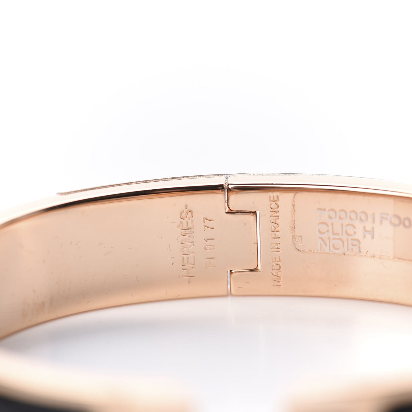 Enamel Narrow Clic Clac H Bracelet PM Black