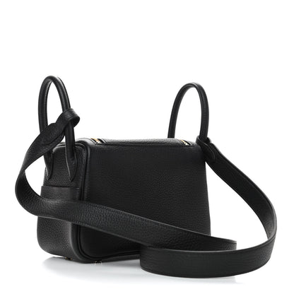 Hermes Taurillon Clemence Mini Lindy 20 Black 2 of 4