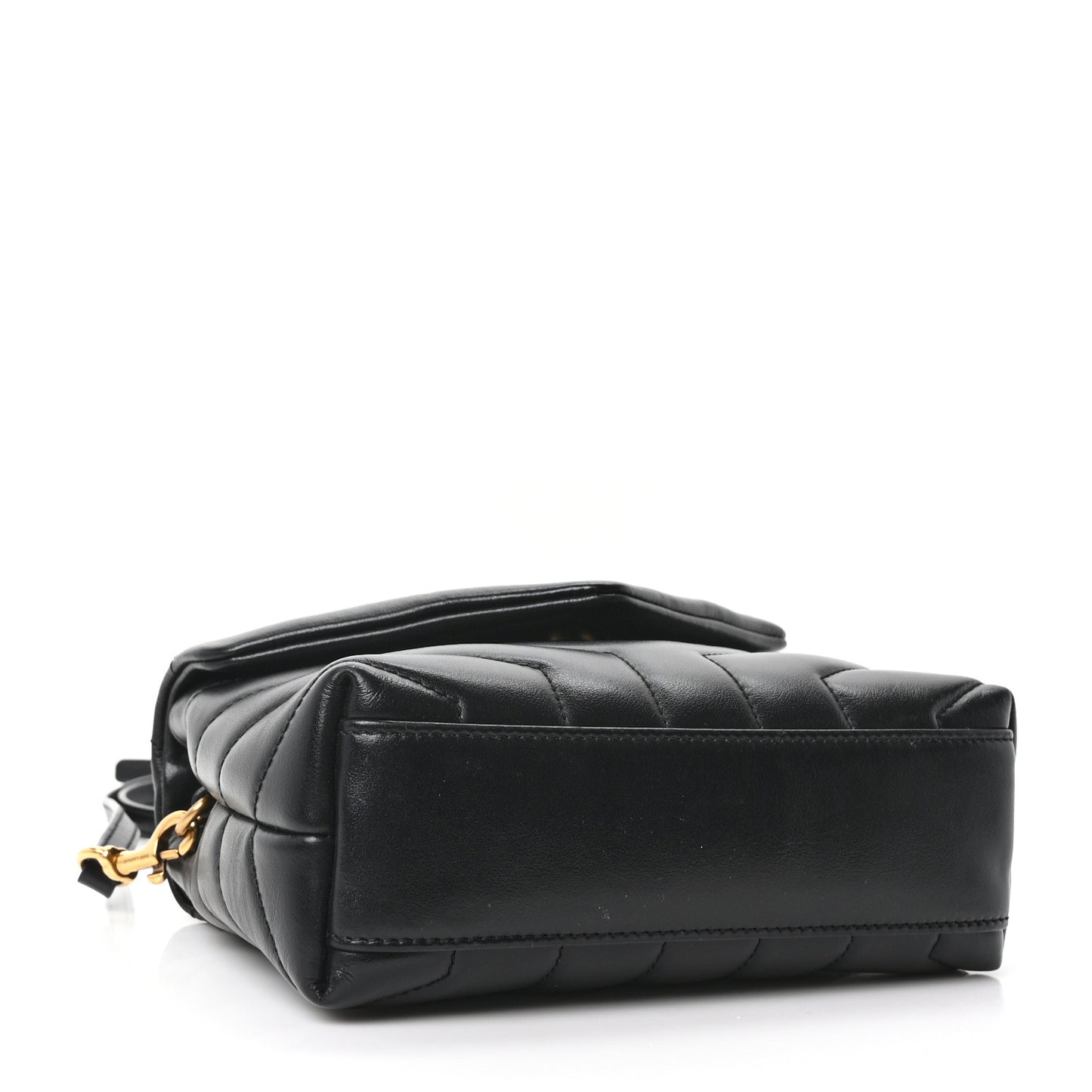 Calfskin Y Quilted Monogram Toy Loulou Crossbody Bag Black
