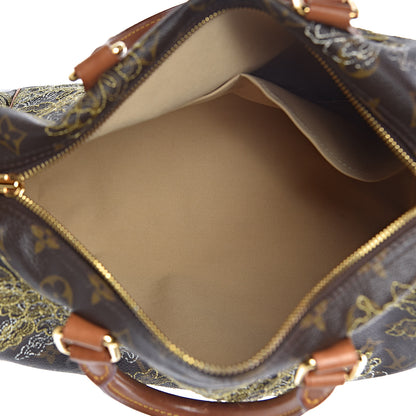 Louis Vuitton Monogram Dentelle Speedy 30 Gold 5 of 18