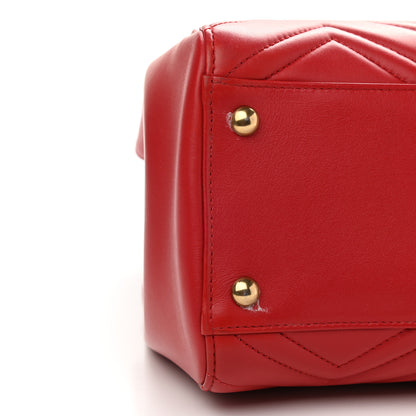 Gucci Calfskin Matelasse Medium GG Marmont Tote Hibiscus Red 8 of 15
