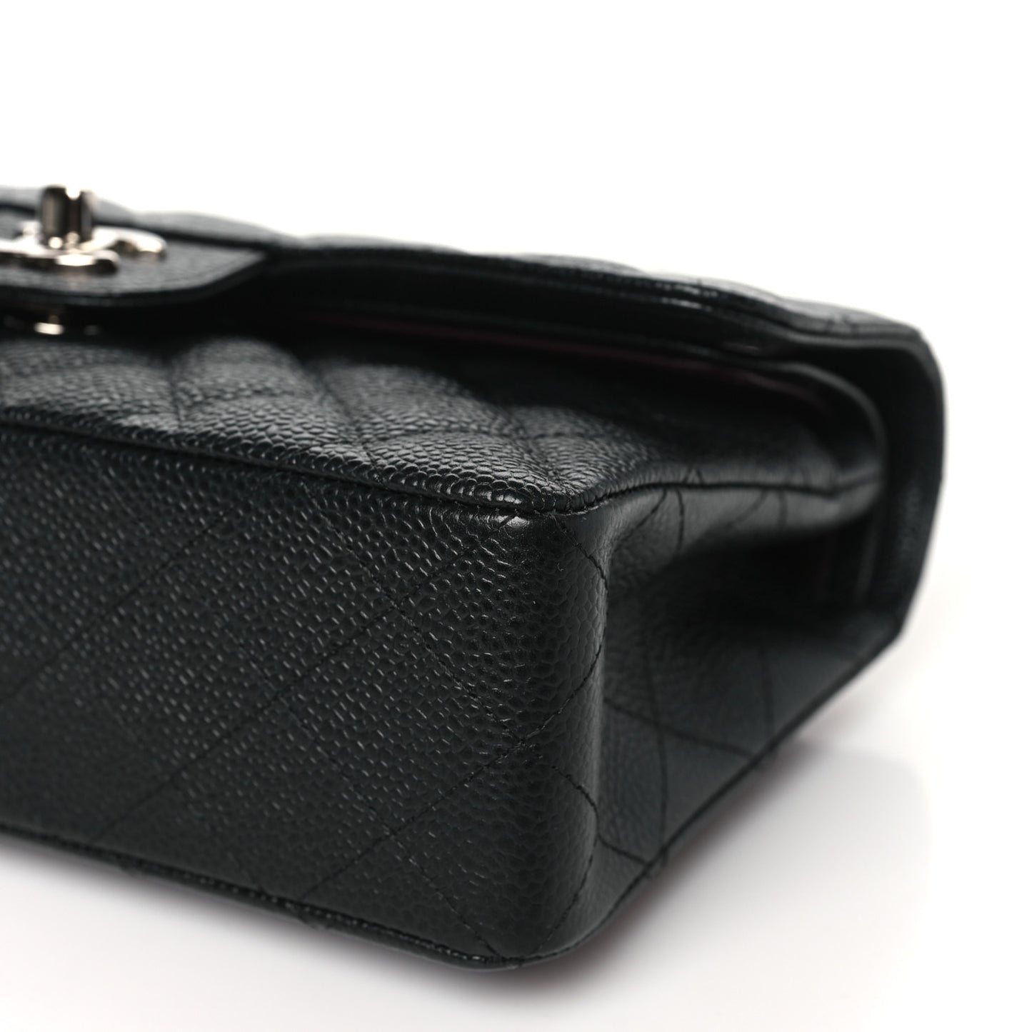Caviar Quilted Small Double Flap Black