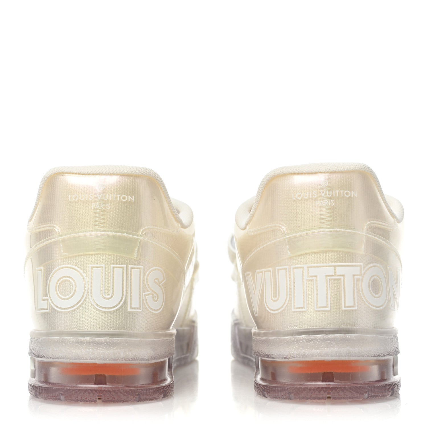 Louis Vuitton Mix Materials Transparent Monogram Mens LV Trainer Sneakers 8 White 4 of 11