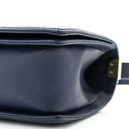 Chanel Caviar Chevron Quilted Medium Boy Flap Navy 10 of 11