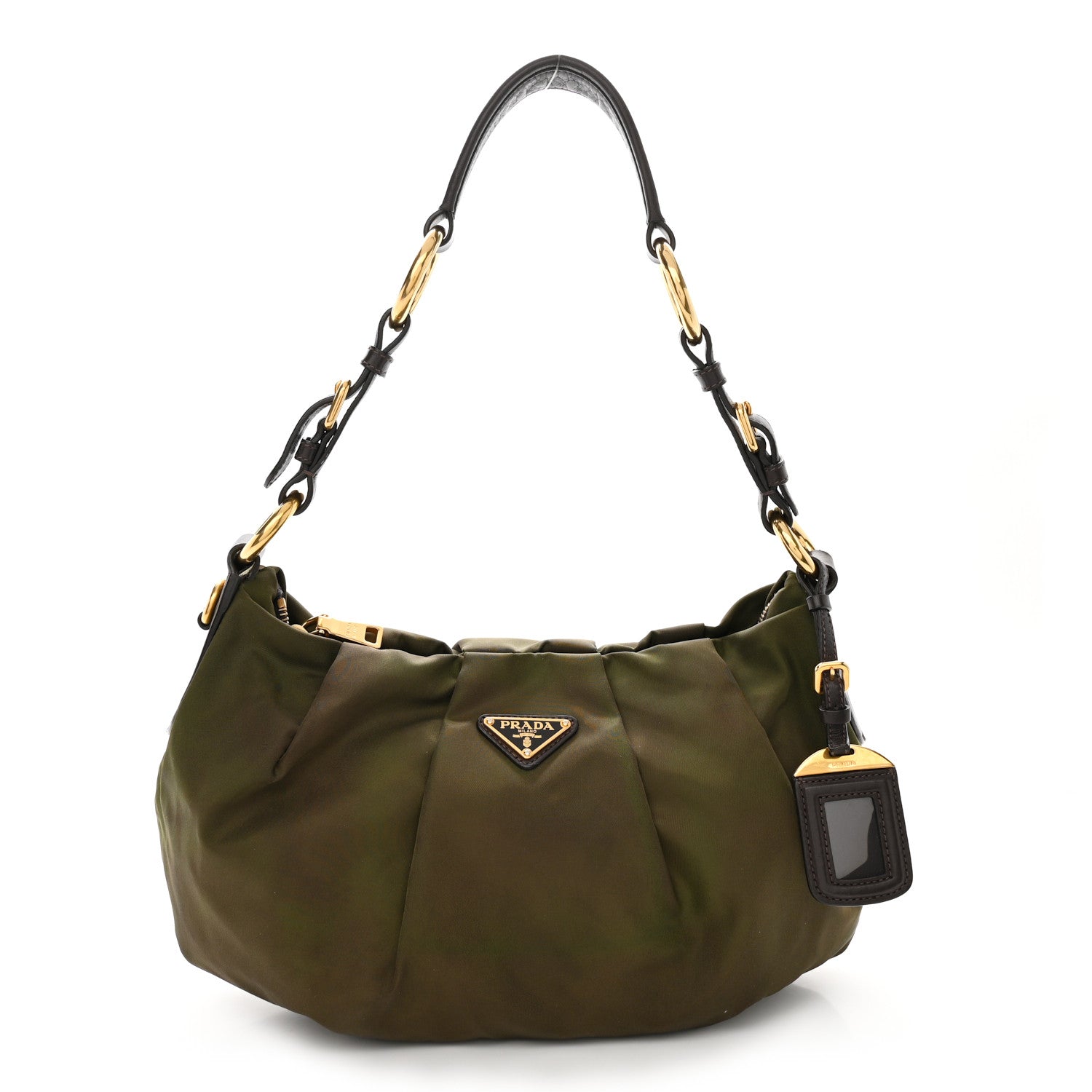 Prada Tessuto Nylon Vitello Daino Hobo Bruciato 1 of 15