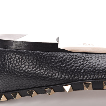Valentino Garavani Pebbled Calfskin Rockstud Ballerina Flats 39 Black 10 of 12