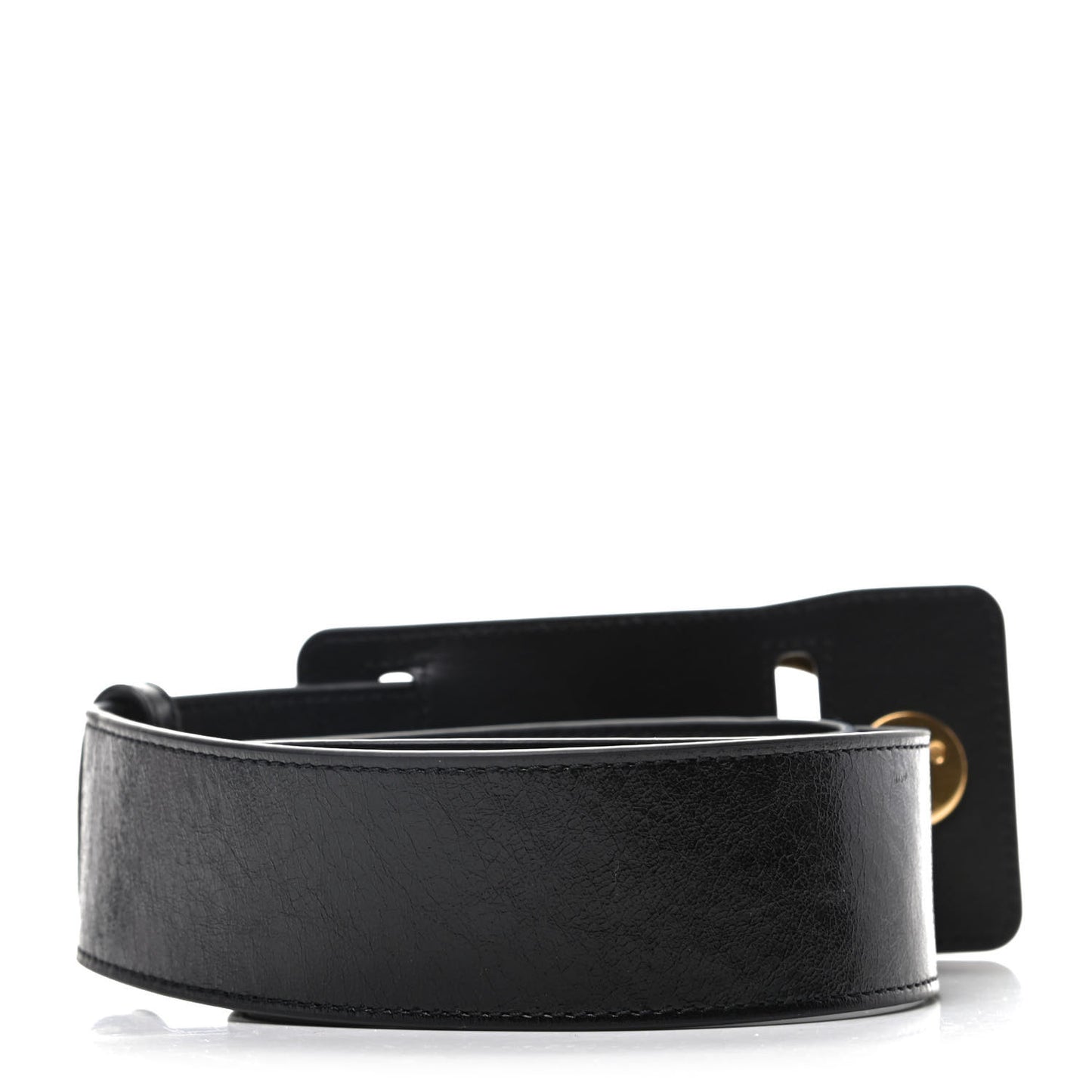 Crinkled Lambskin Large 30 Montaigne Belt 75 Black