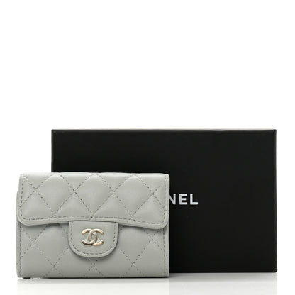 Chanel Lambskin Quilted Classic 4 Key Holder Wallet Grey 9 of 9