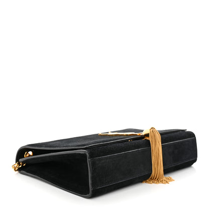 Saint Laurent Suede Medium Classic Monogram Kate Tassel Satchel Black 4 of 12