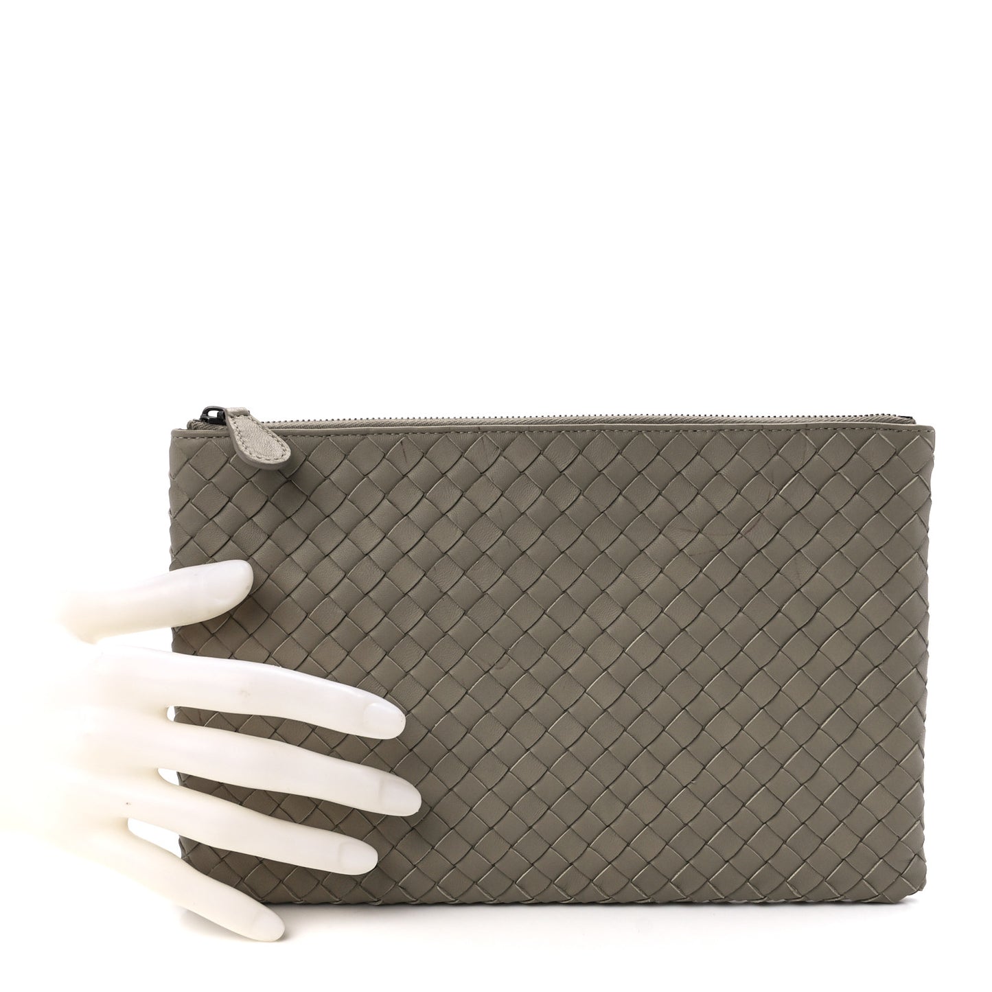 Nappa Intrecciato Medium Zip Pouch Mink