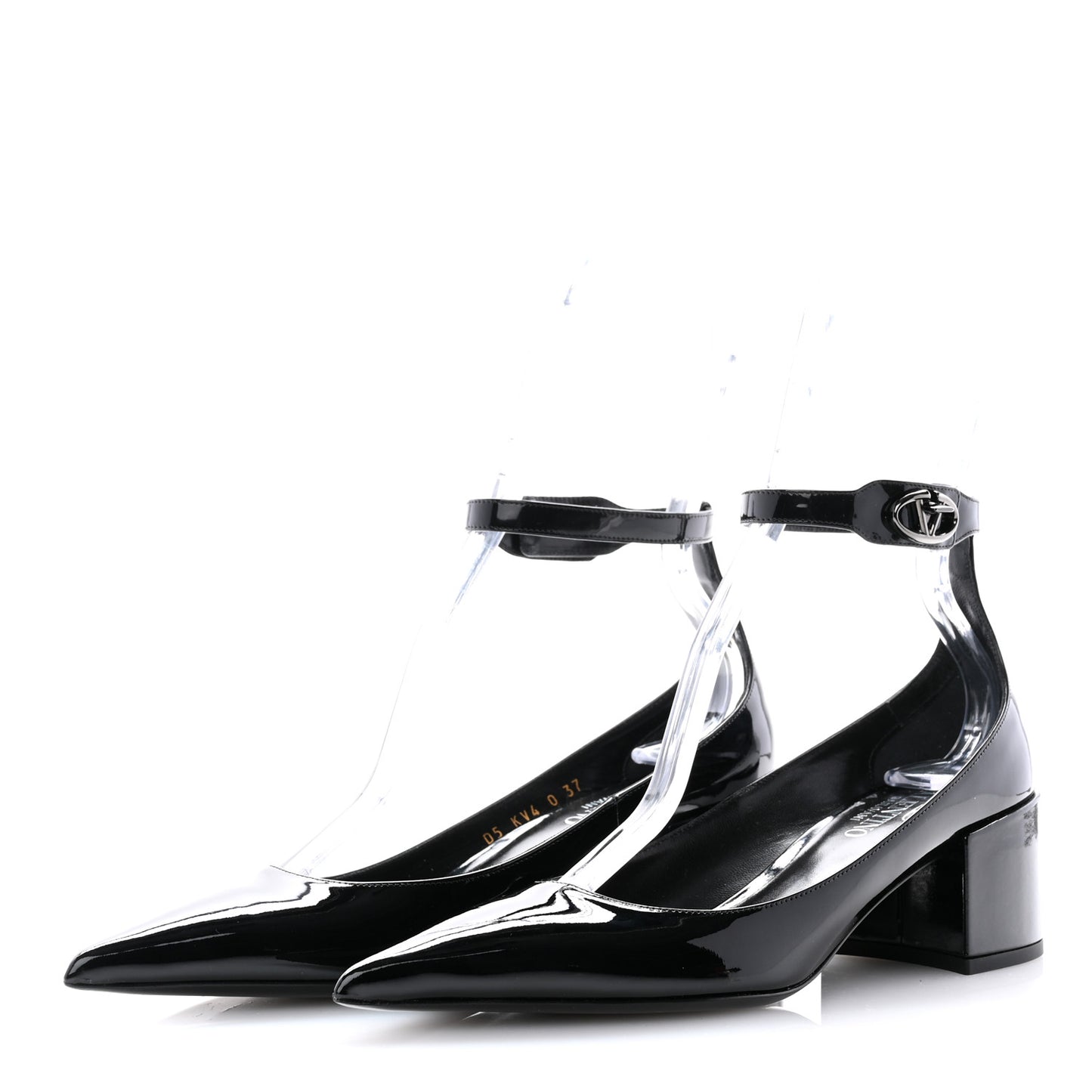 Patent Vlogo Lockette Ankle Strap 50mm Pumps 37 Black