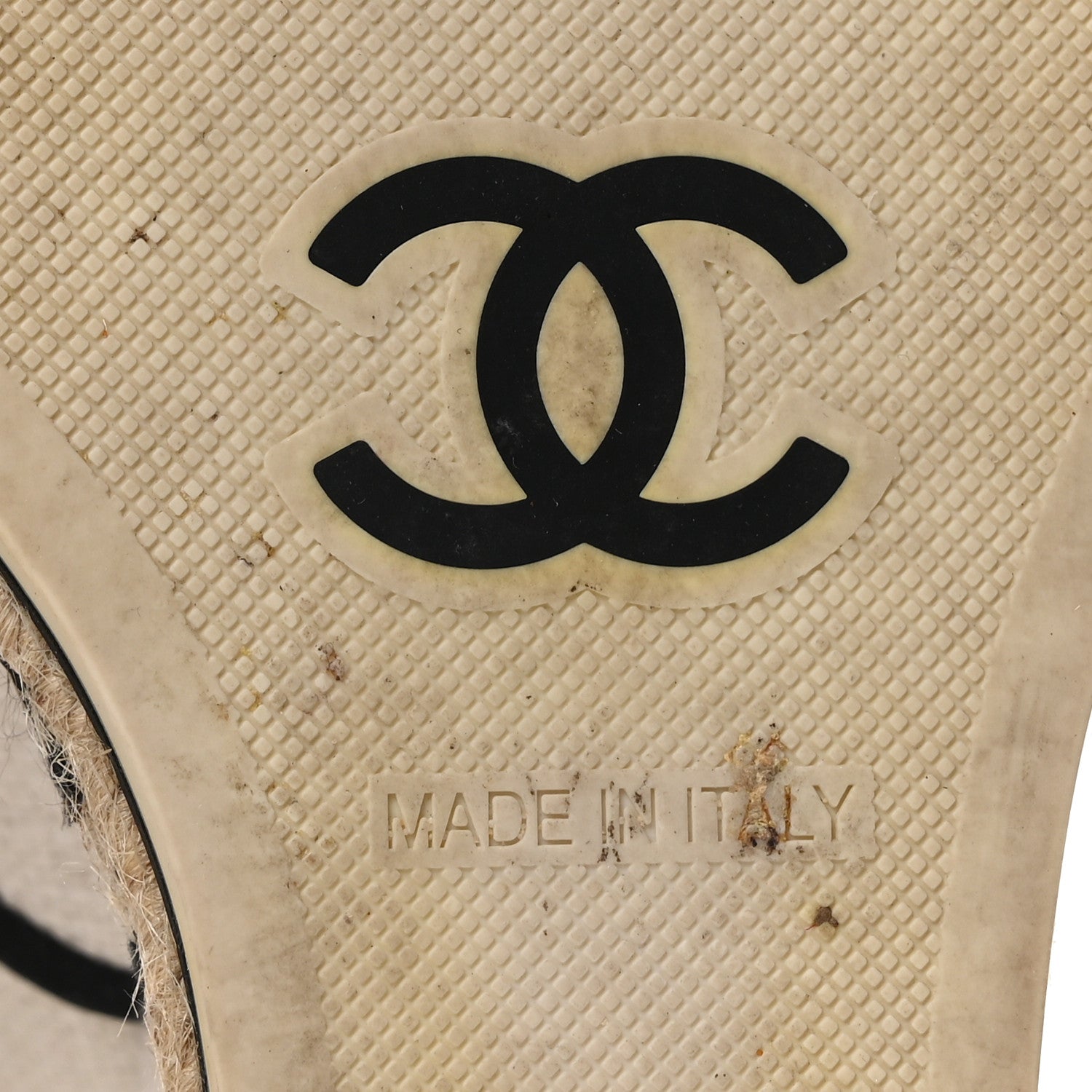 Chanel Raffia Lace Up Wedge Espadrilles 37 Beige 7 of 9