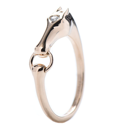 Hermes 18K Rose Gold Diamond TPM Galop Ring 51 5.75 1 of 9