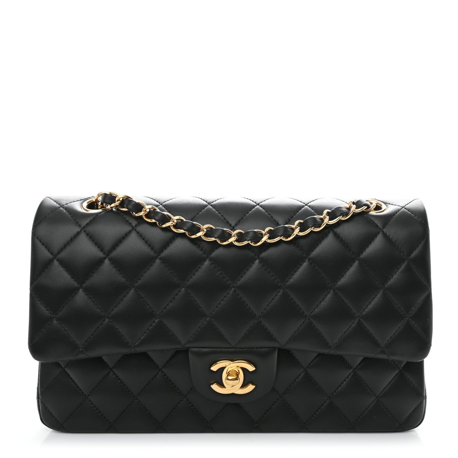 Chanel Lambskin Quilted Medium Double Flap Black 1 of 11