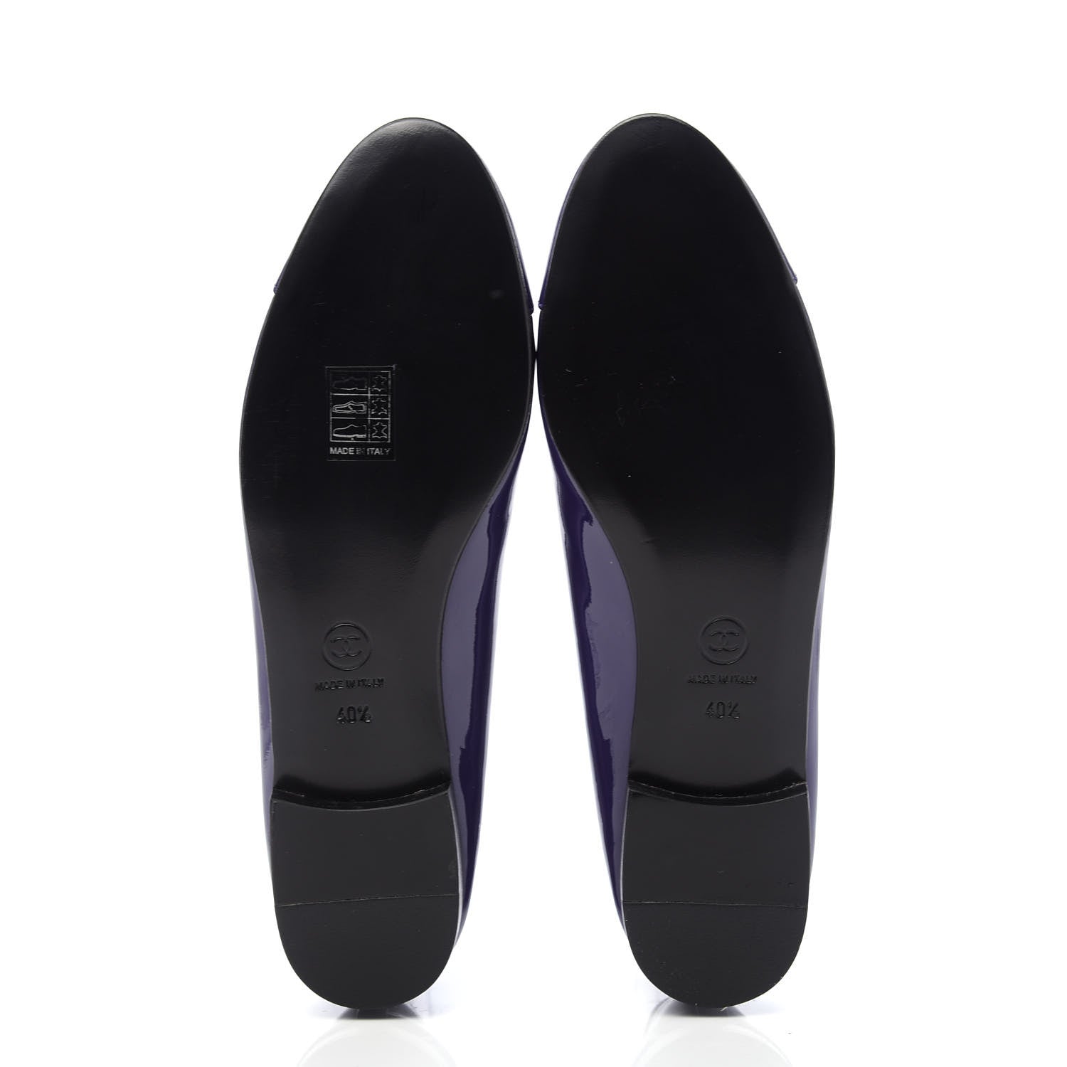 Chanel Patent Calfskin CC Cap Toe Ballerina Flats 40.5 Purple 5 of 8