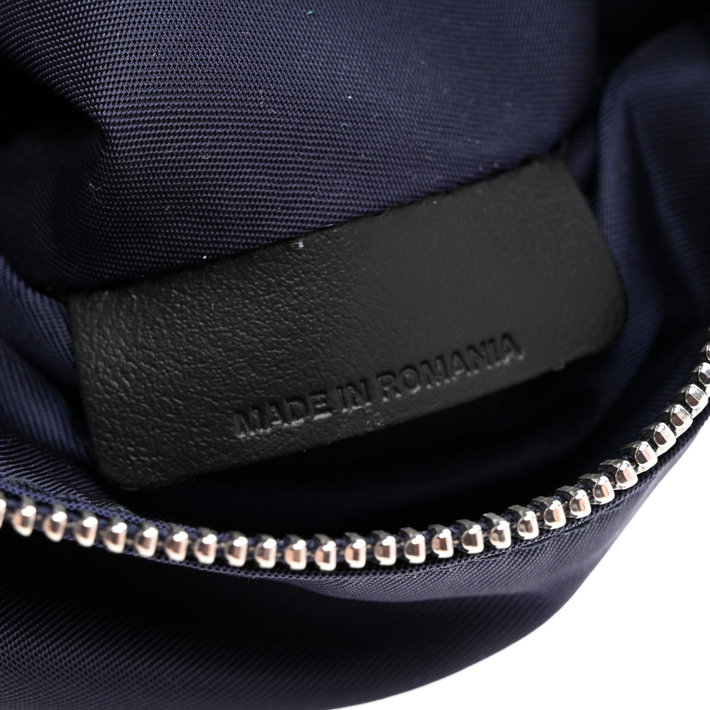 Nylon Vintage Check Print Logo Wristlet Navy