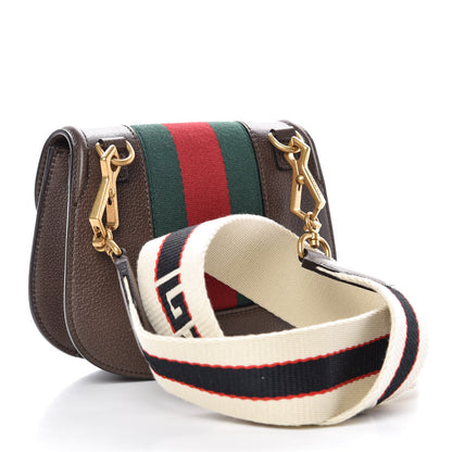 Gucci Textured Calfskin Web Crystal Heart Stripe Small Totem Shoulder Bag New Acero 3 of 7