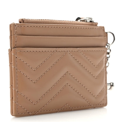 Gucci Calfskin Matelasse Monochrome GG Marmont Key Case Card Holder Camelia 3 of 9