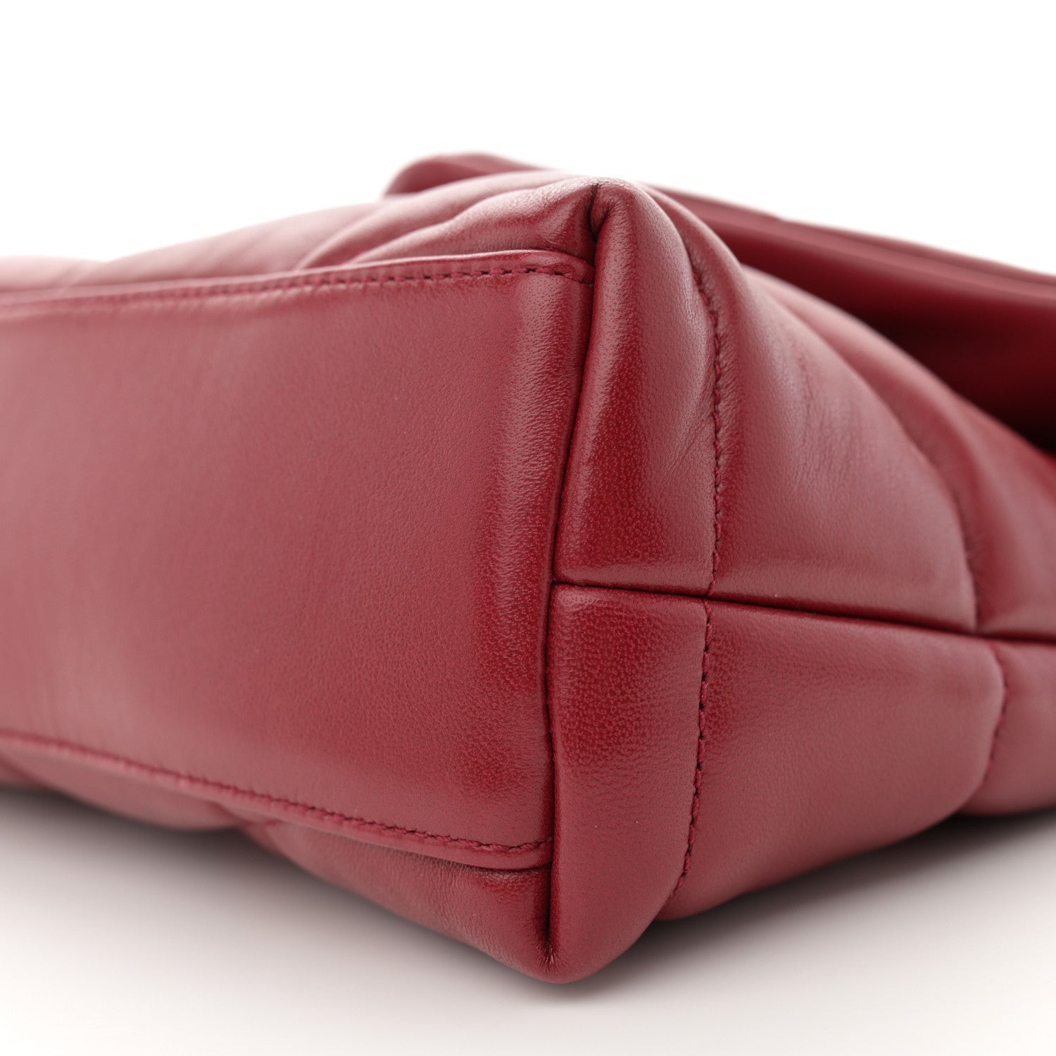 Saint Laurent Lambskin Quilted Toy Loulou Puffer Monogram Chain Satchel Red 10 of 11