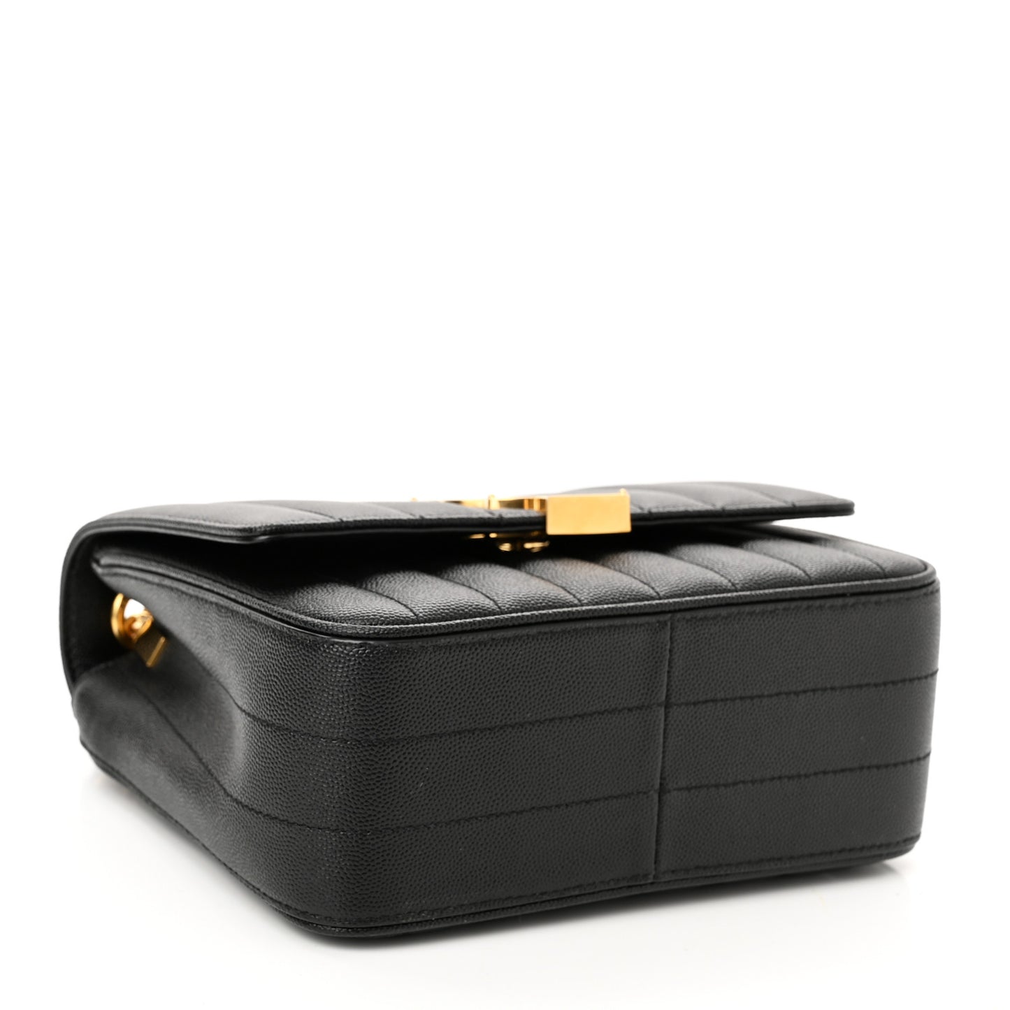 Grain De Poudre Matelasse Monogram Medium Vicky Chain Bag Black