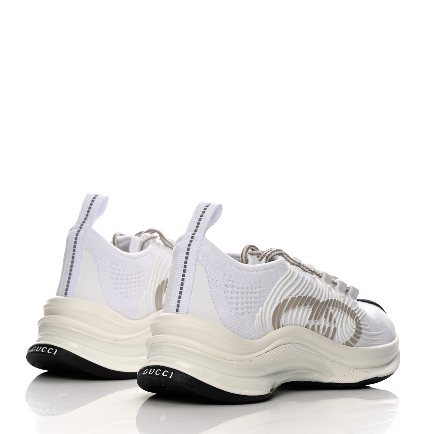 Technical Knit Fabric Waves Womens Gucci Run Sneakers 35 Great White Thunder
