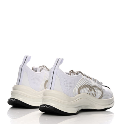 Gucci Technical Knit Fabric Waves Womens Gucci Run Sneakers 35 Great White Thunder 4 of 8
