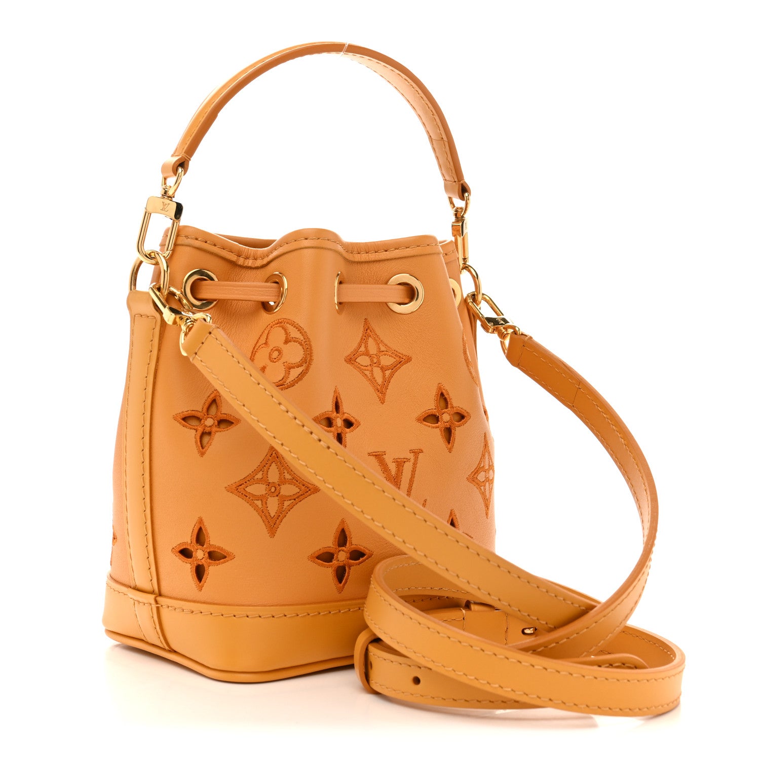 Louis Vuitton Perforated Calfskin Monogram Nano Noe Safran Yellow 3 of 13