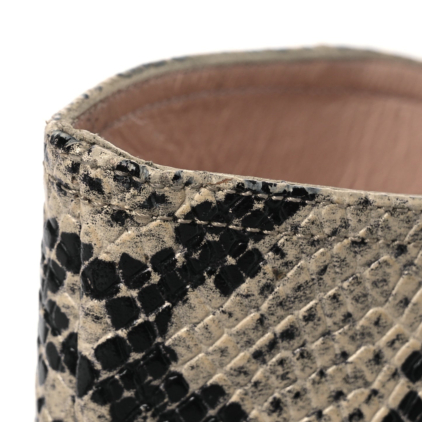 Calfskin Snakeskin Embossed Charlotte Horsebit 55mm Ankle Boots 37 Multicolor