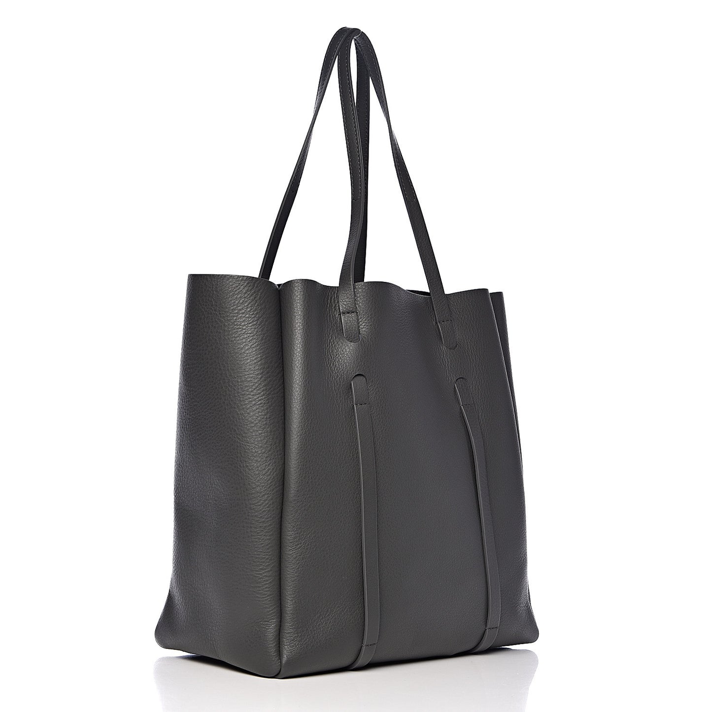 Veau Baltimore Double Sided Small Everyday Tote Gris Fossile Black