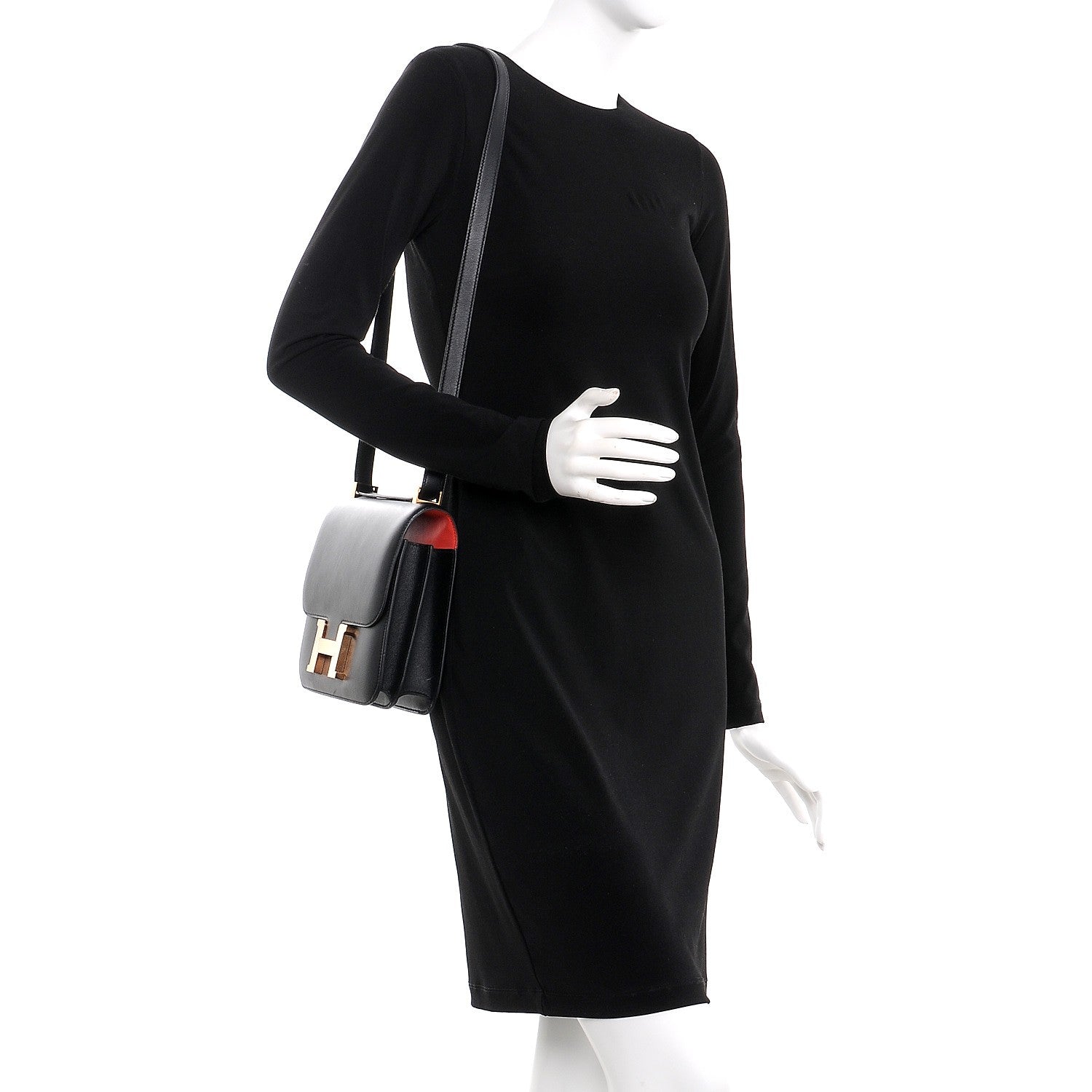 Hermes Swift Horseshoe Constance 24 Black Rose Jaipur 2 of 44