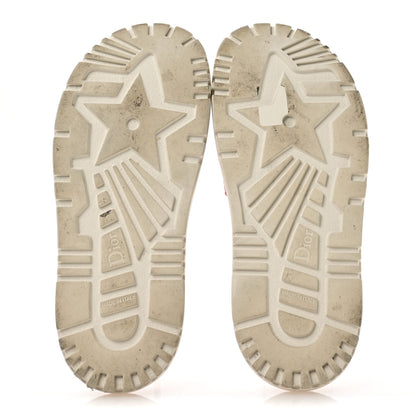 Christian Dior Canvas Toile de Jouy Embroidered Dway 10mm Slide Sandals 36.5 Off White Raspberry 6 of 8