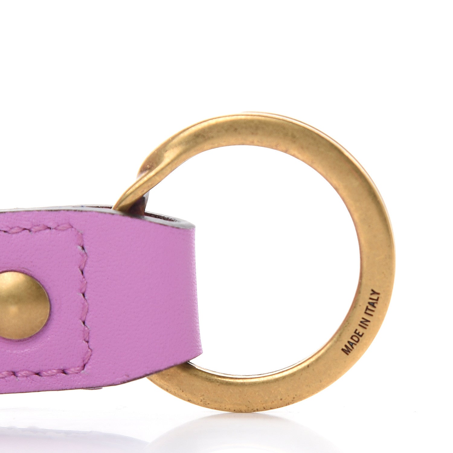 Gucci Web Nylon Pearl Heart Key Ring Candy Mousse Navy 3 of 3