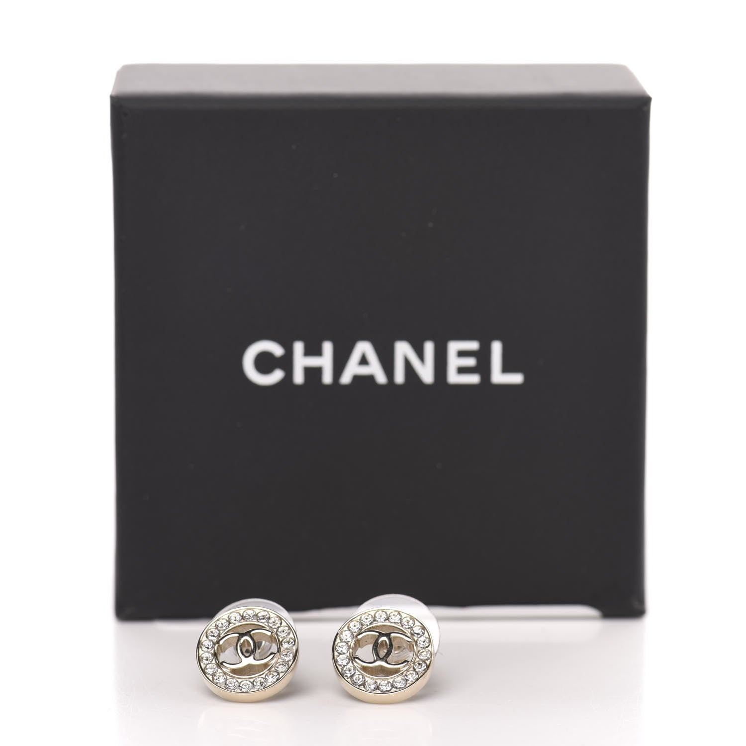 Chanel Metal Crystal Bow-tiful CC Earrings Gold 5 of 5