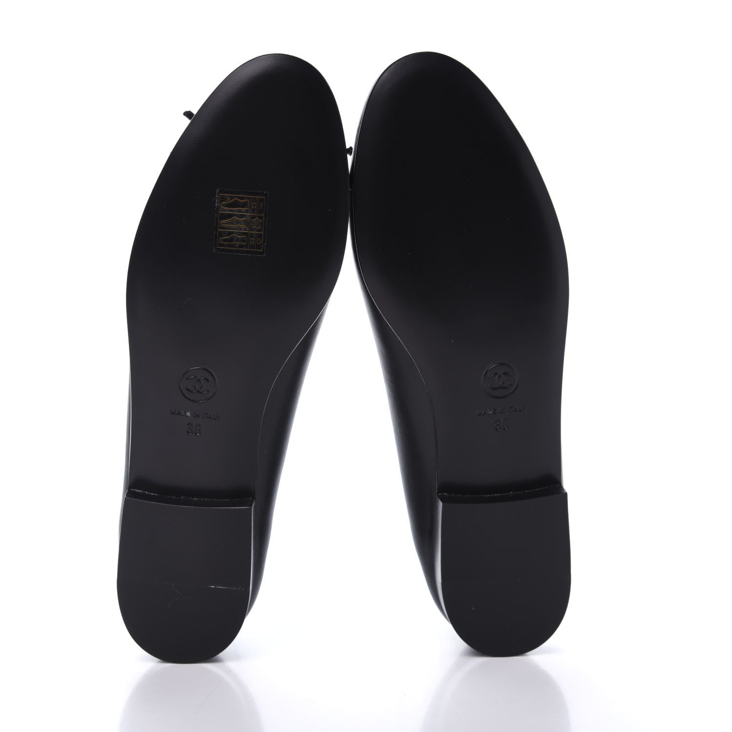 Chanel Lambskin Patent Cap Toe Ballerina Flats 38 Black 5 of 9