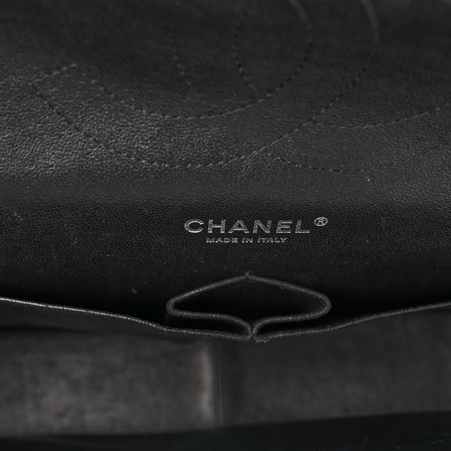 Chanel Iridescent Caviar Chevron Quilted Jumbo Double Flap Black 6 of 12