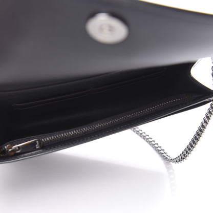 Christian Dior Metallic Patent Micro-Cannage Diorama Wallet on Chain Pouch Onyx Black 5 of 10