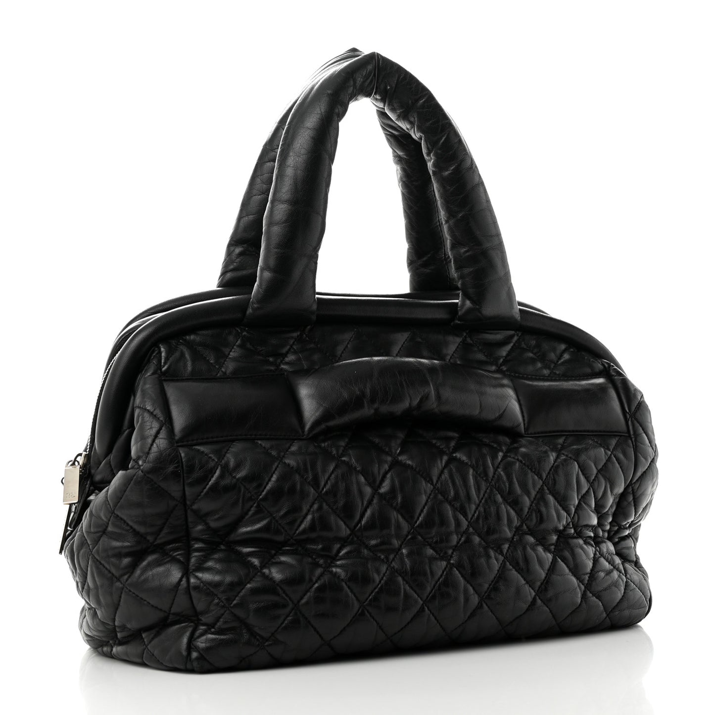 Lambskin Coco Cocoon Bowler Black