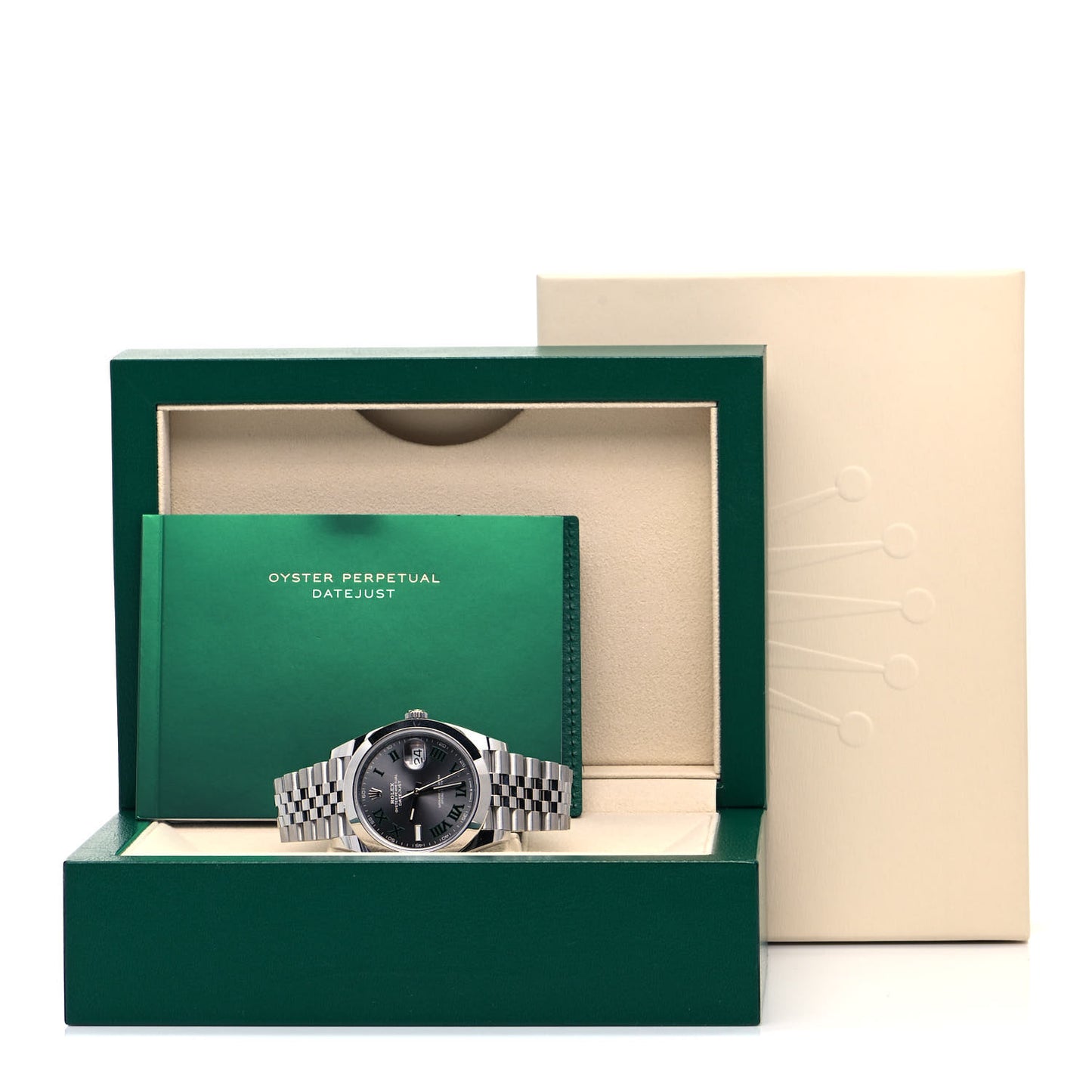 Stainless Steel 41mm Oyster Perpetual Wimbledon Datejust Watch Slate 126300