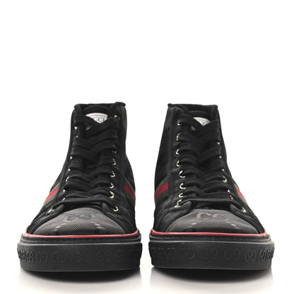 Gucci Econyl Nylon Web Monogram Off The Grid Mens 1977 Tennis High Top Sneakers 9.5 Black 3 of 8