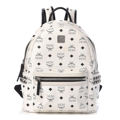 MCM Visetos Small Side Stud Stark Backpack White 1 of 14