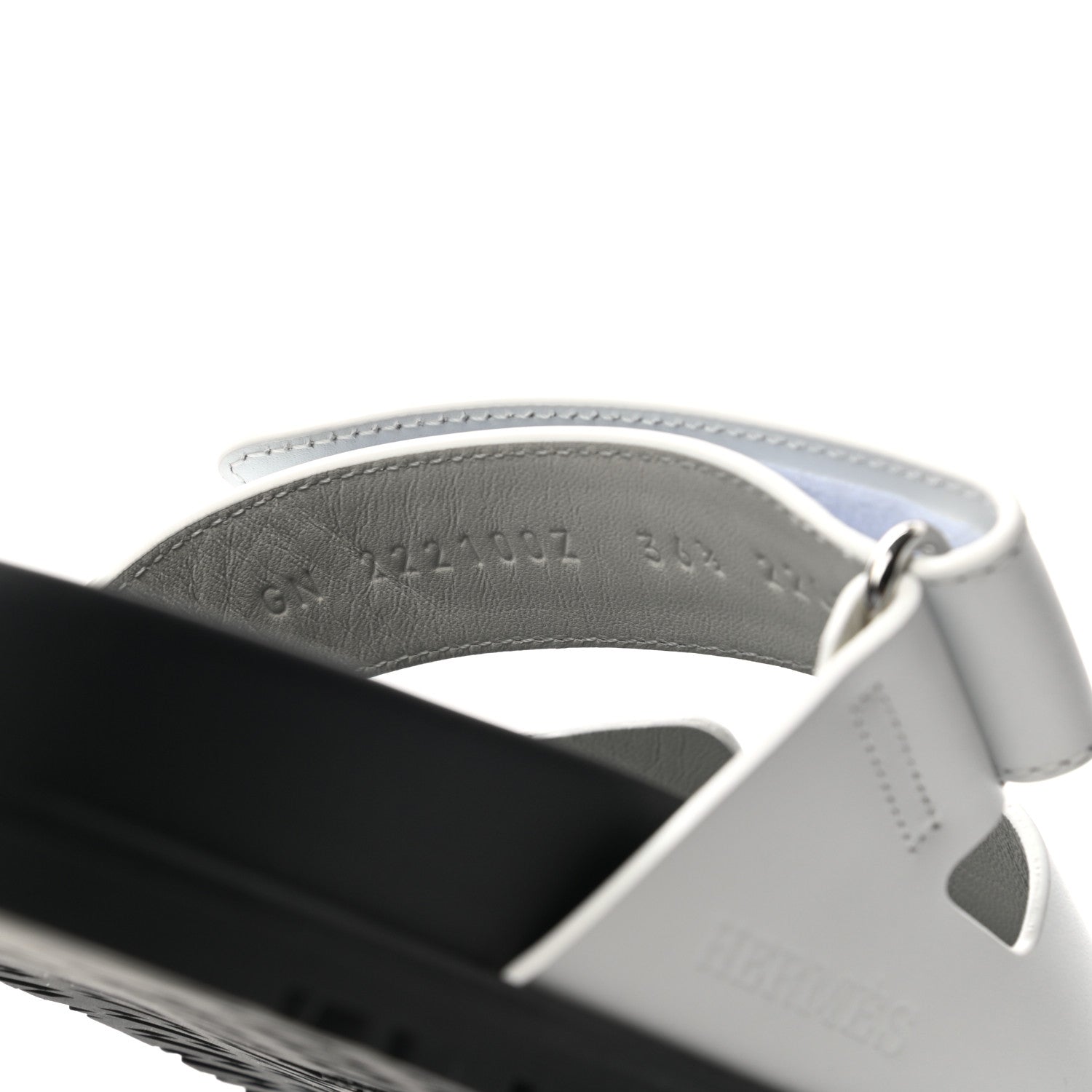 Hermes Calfskin Womens Chypre Sandals 36.5 White 8 of 9