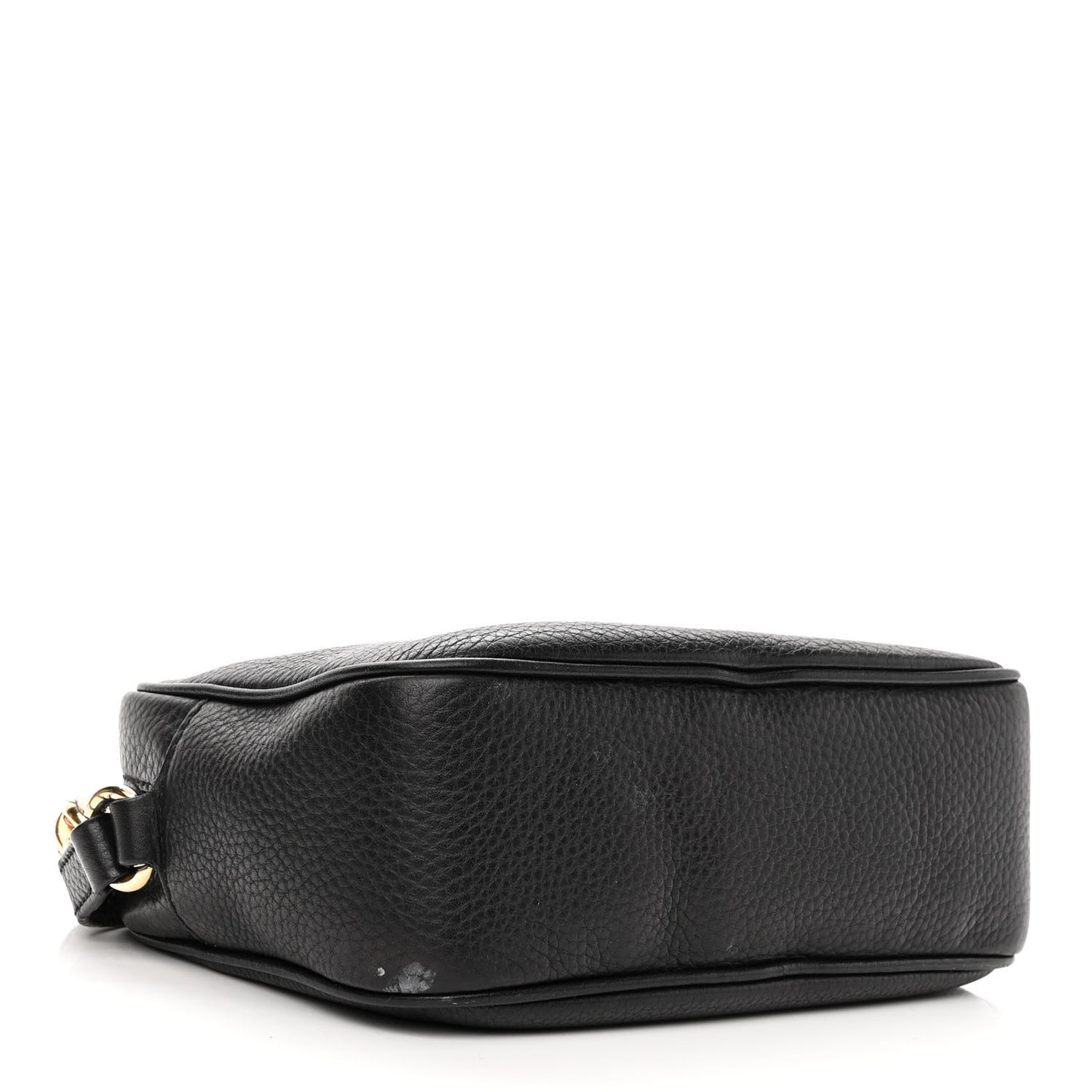 Pebbled Calfskin Small Soho Disco Bag Black