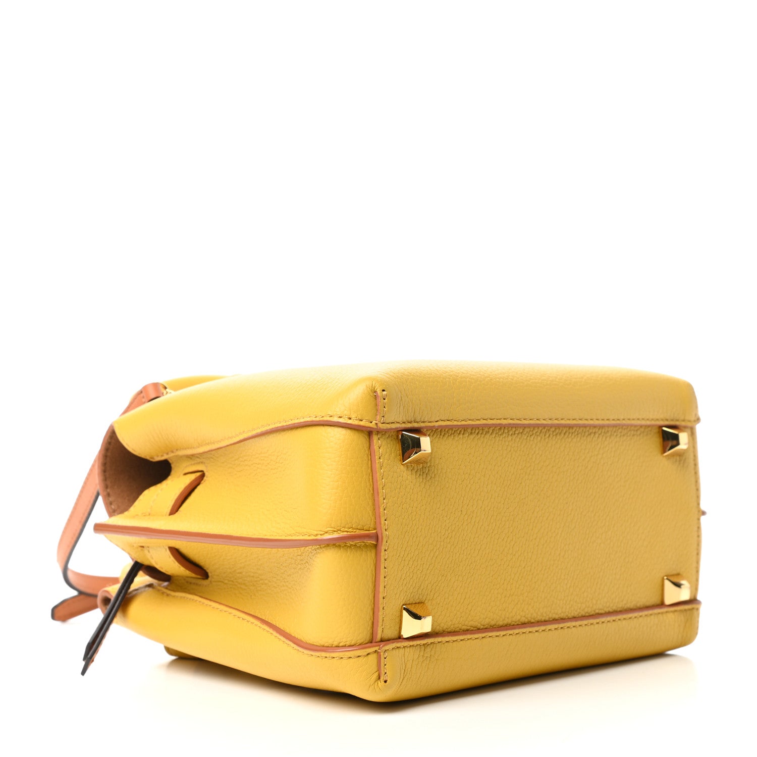 MCM Grained Calfskin Mini Milla Tote Yellow 4 of 8