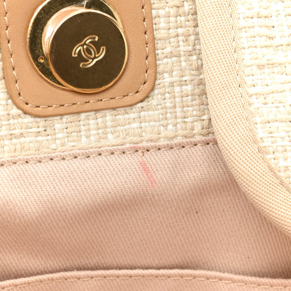 Chanel Mixed Fibers Calfskin Medium Deauville Tote Light Beige 10 of 10