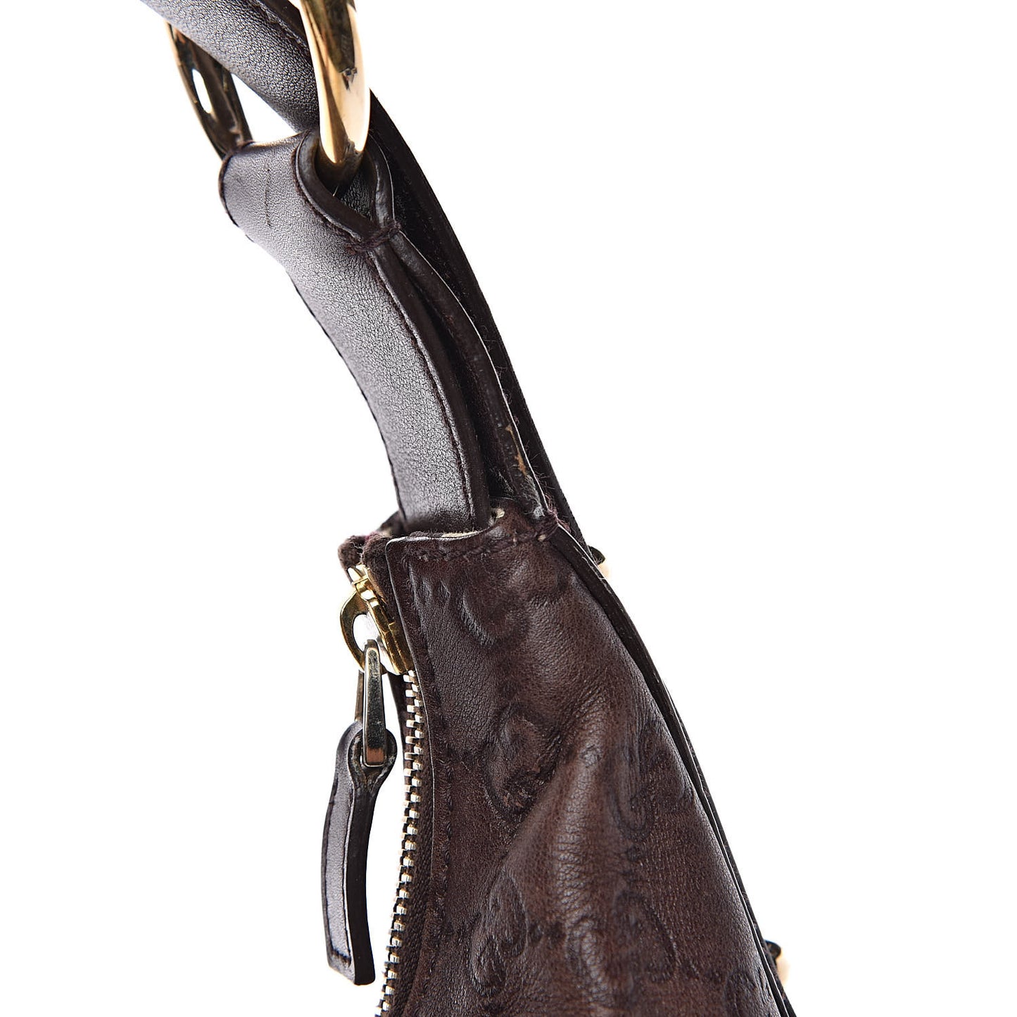 Guccissima Medium Horsebit Chain Hobo Dark Brown
