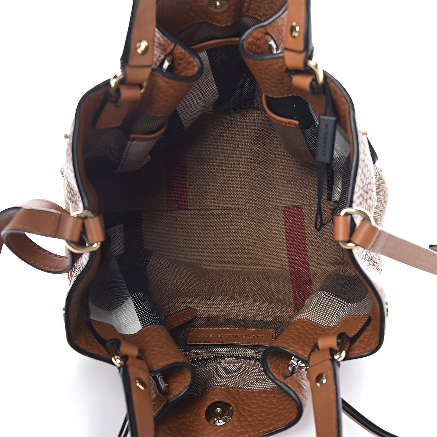Grainy Calfskin House Check Small Maidstone Saddle Brown