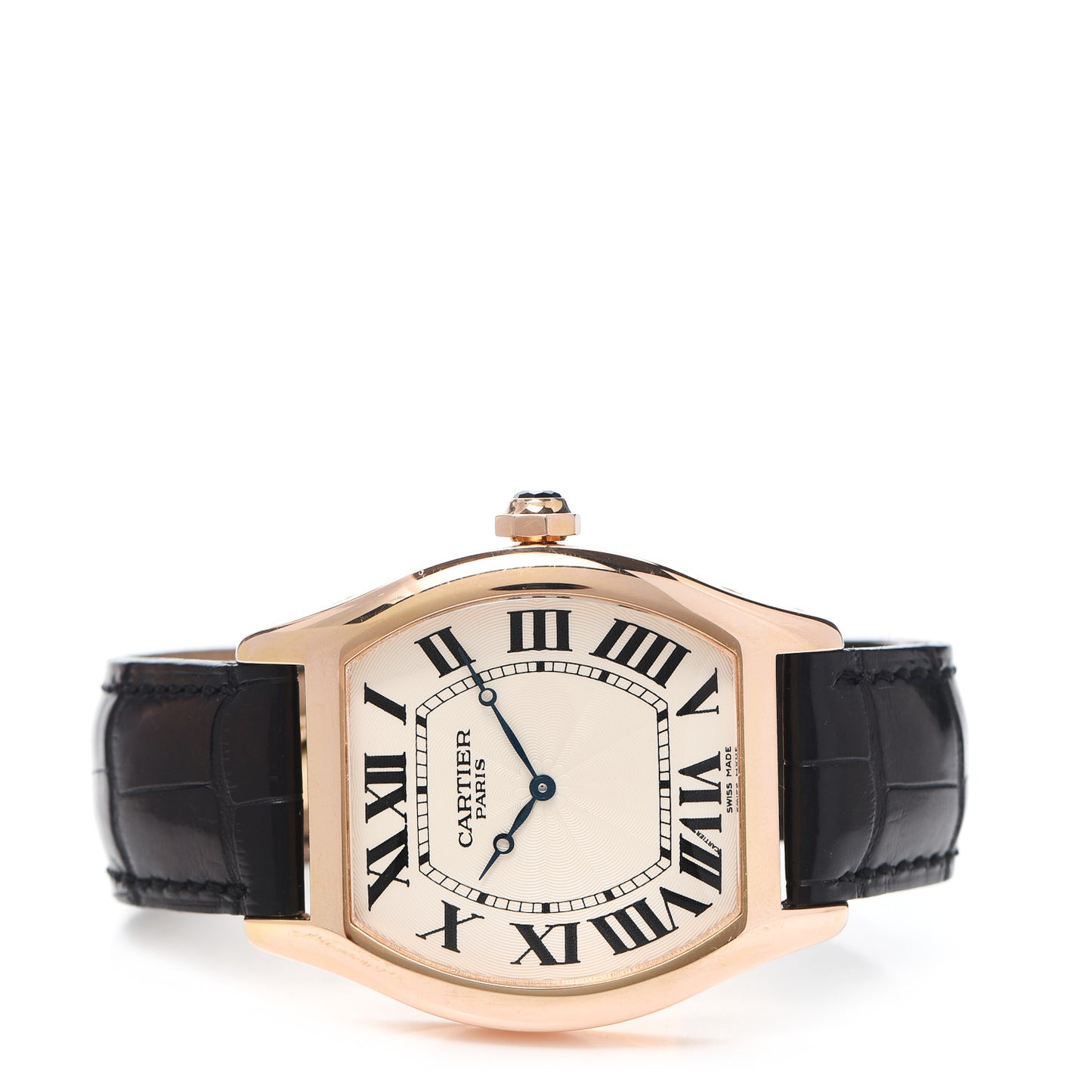 18K Pink Gold Alligator 38mm Tortue Manual Winding Watch