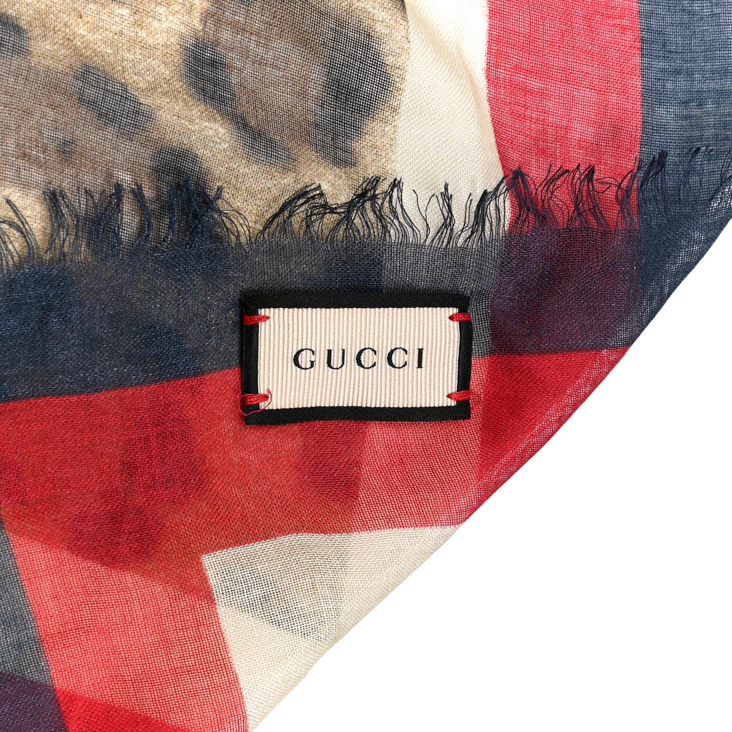 Gucci Modal Silk Leopard Web Print Scarf 2 of 4