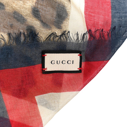 Gucci Modal Silk Leopard Web Print Scarf 2 of 4